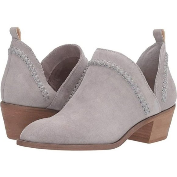 Sole Society Shoes - SOLE Society So-Nikkie Suede Booties in Gray Size 8 1/2M
